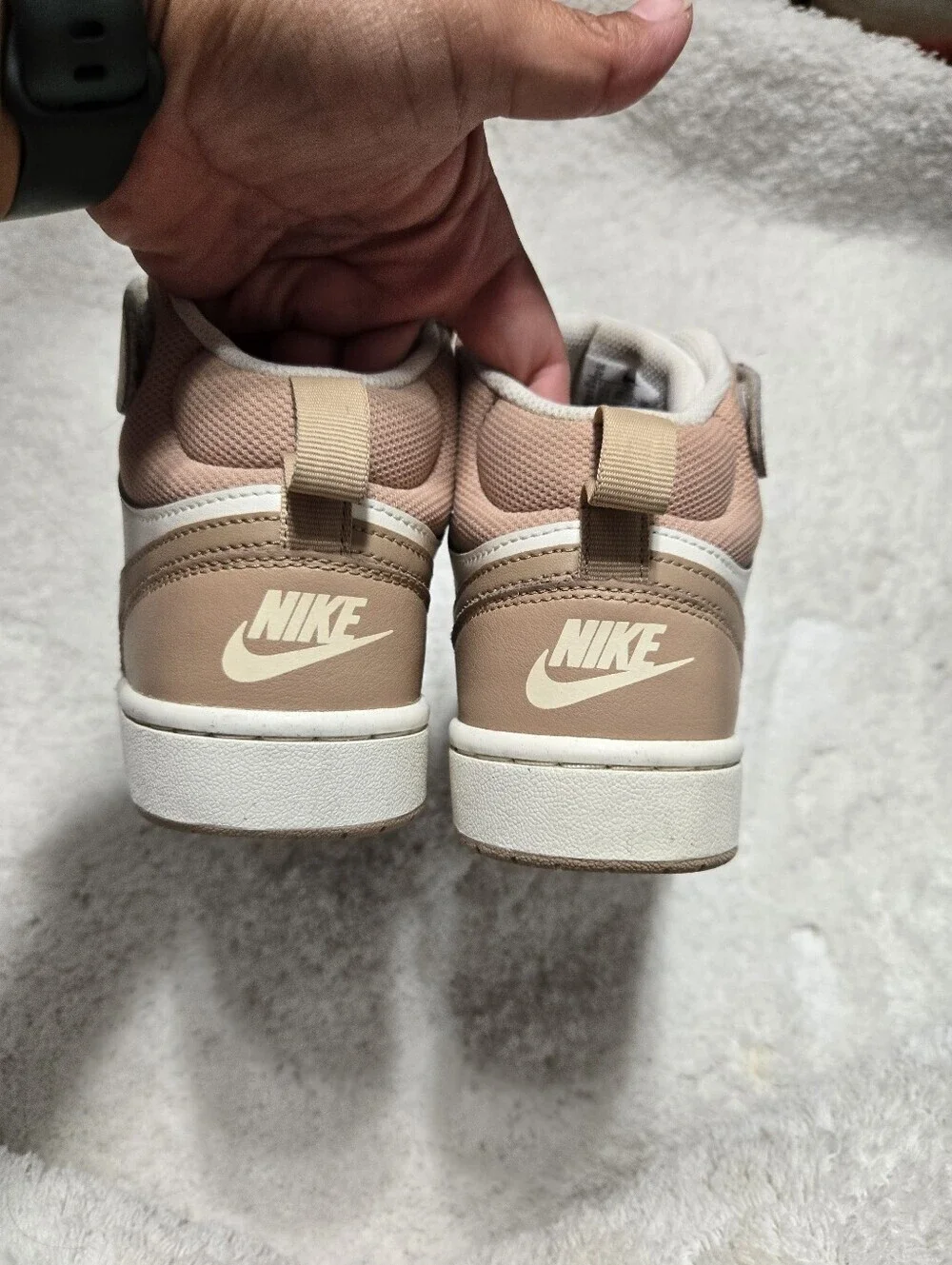 Nike Court Borough Mid 2 GS Pale Ivory Kids Youth Casual Shoes CD7782-125 Sz 5